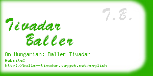 tivadar baller business card